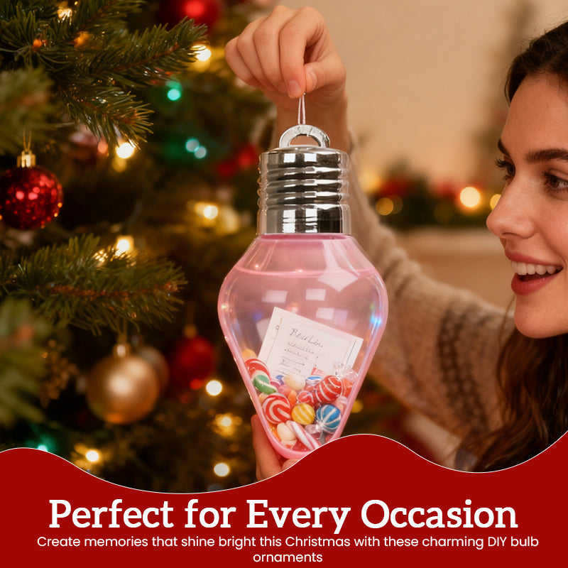 Christmas Light Bulb Gift Jar